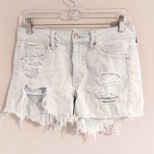 American Eagle button fly Tomboy distresed jean shorts